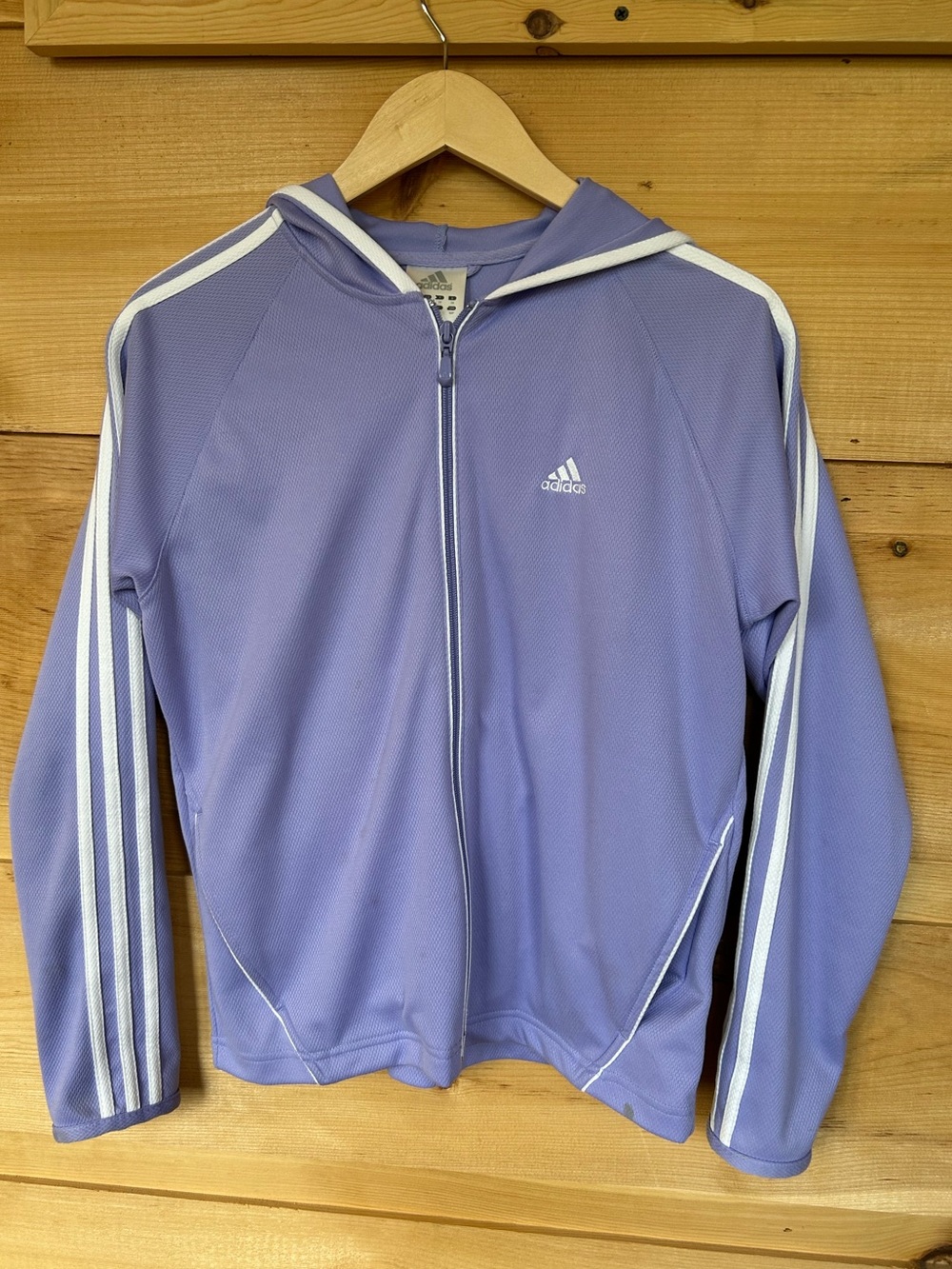 Adidas 3 stripe small ladies purple jacket